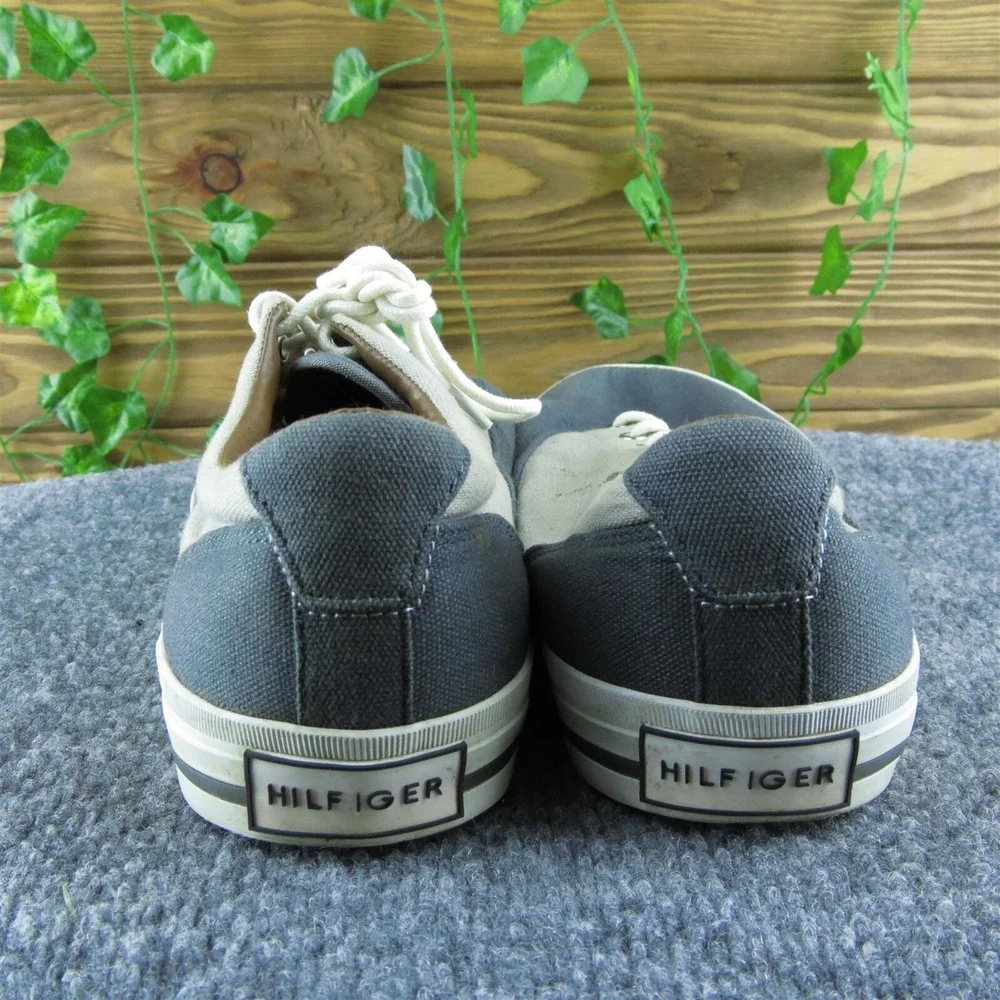 Tommy Hilfiger Men Sneaker‎ Shoes Gray Textile Lace Up Size 9.5 Medium